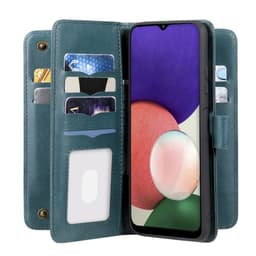 SKALO Samsung A22 5G 10-lokeroa Lompakkokotelo - Tummanvihreä