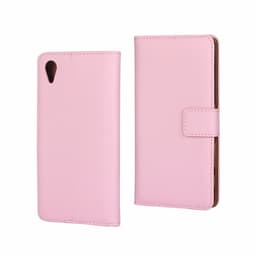 Plånboksfodral Äkta Skinn Sony Xperia XA - Rosa