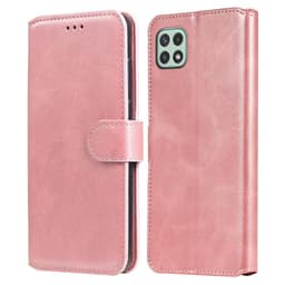 SKALO Samsung A22 5G Classic Lompakkokotelo - Ruusukulta