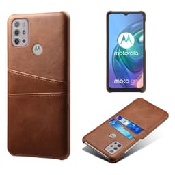 SKALO Moto G20/G30 PU-Läder Korthållare Skal - Brun