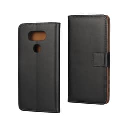 Plånboksfodral Äkta Skinn LG G5 - Svart