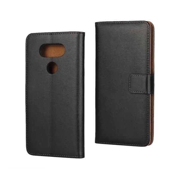 Plånboksfodral Äkta Skinn LG G5 - Svart