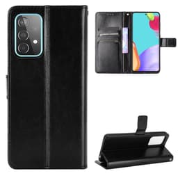 SKALO Samsung A52/A52s Crazy Horse lompakko PU nahka - Musta