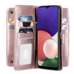 SKALO Samsung A22 5G 10-lokeroa Lompakkokotelo - Ruusukulta
