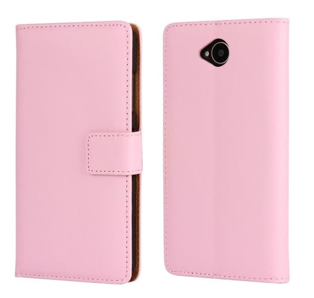 Plånboksfodral Äkta Skinn Microsoft Lumia 650 - Rosa