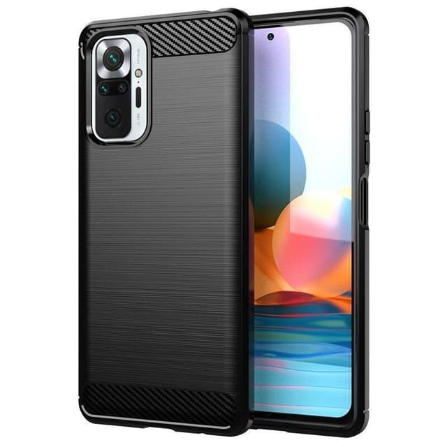 SKALO Xiaomi Redmi Note 10 Pro Armor Carbon Stødsikker TPU-cover - Sort