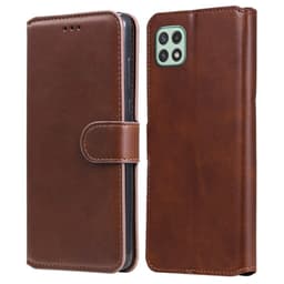SKALO Samsung A22 5G Classic Lompakkokotelo - Ruskea