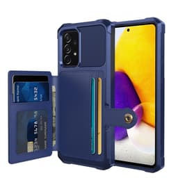 SKALO Samsung A52/A52s Iskunkestävä kuori lompakolla - Sininen