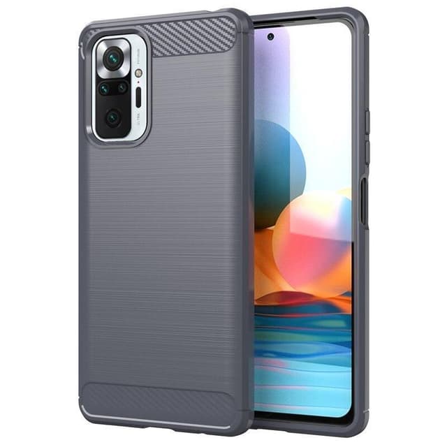 Stöttåligt Armor Carbon TPU-skal Xiaomi Redmi Note 10/10S - Grå