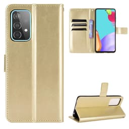 SKALO Samsung A52/A52s Crazy Horse lompakko PU nahka - Kulta