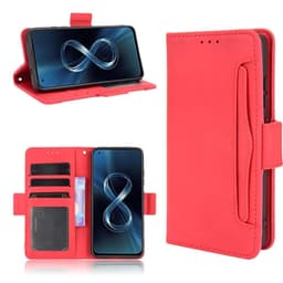 SKALO Asus Zenfone 8 6-lokeroa Lompakkokotelo - Punainen