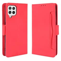 SKALO Samsung A22 4G 6-lokeroa Lompakkokotelo - Punainen