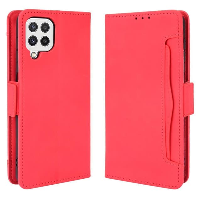 SKALO Samsung A22 4G 6-lokeroa Lompakkokotelo - Punainen