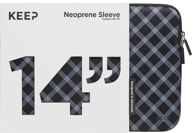KEEP 14" Neoprene etui (black tartan)