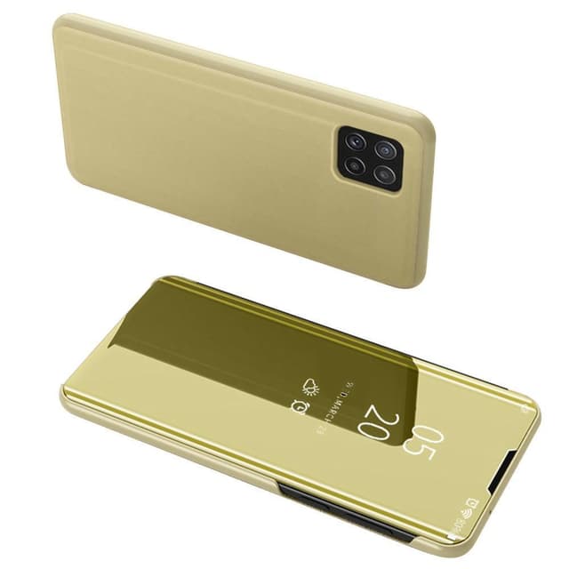 SKALO Samsung A22 5G Clear View Mirror Etui - Guld