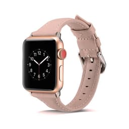 SKALO Kapea Nahkaranneke Apple Watch 42/44/45/49mm - Pinkki