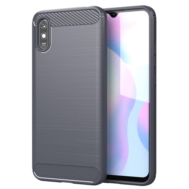 SKALO Xiaomi Redmi 9A Armor Carbon Stöttåligt TPU-skal - Grå