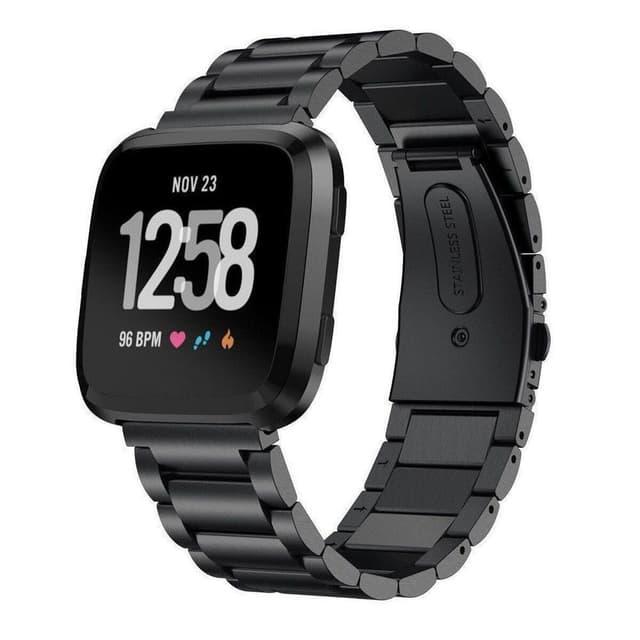 SKALO Länkarmband till Fitbit Versa 3 - Svart