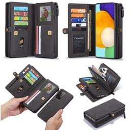 CaseMe Samsung A52/A52s CaseMe Big Wallet 2in1 Magnet Lompakkokotelo - Musta