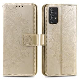 SKALO Samsung A52/A52s Mandala lompakkokotelo - Kulta