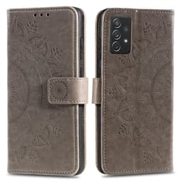 SKALO Samsung A52/A52s Mandala lompakkokotelo - Harmaa