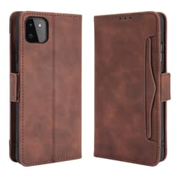 SKALO Samsung A22 5G 6-lokeroa Lompakkokotelo - Ruskea