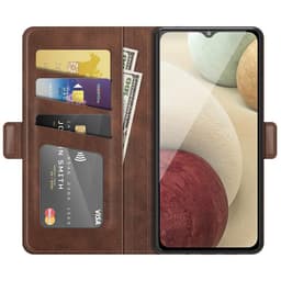 SKALO Samsung A22 5G Premium Wallet Lompakkokotelo - Ruskea