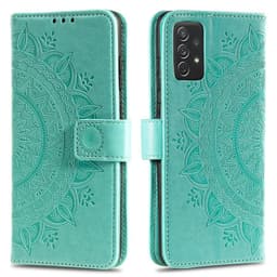 SKALO Samsung A52/A52s Mandala lompakkokotelo - Turkoosi