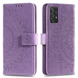 SKALO Samsung A52/A52s Mandala lompakkokotelo - Violetti