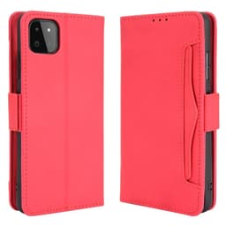 SKALO Samsung A22 5G 6-lokeroa Lompakkokotelo - Punainen
