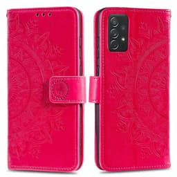 SKALO Samsung A52/A52s Mandala lompakkokotelo - Cerise