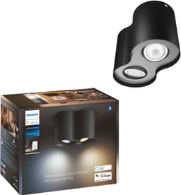 Philips Hue Pillar svart spotlights-platta 2x5W