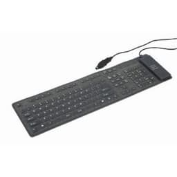 Gembird KB-109F-B Flexibelt tangentbord, USB + PS/2-kombination, svart