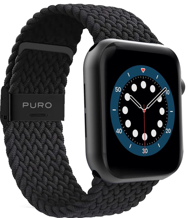Puro Apple Watch 44-49mm Loop klockarmband (svart)