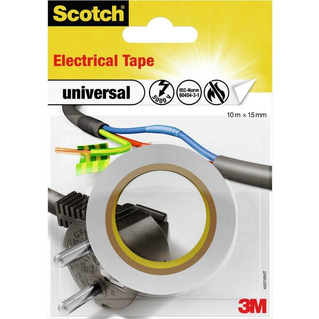 3M universal 4401WHT Isoleringstejp Scotch Vit (L x B) 10 m x 15 mm 1 st