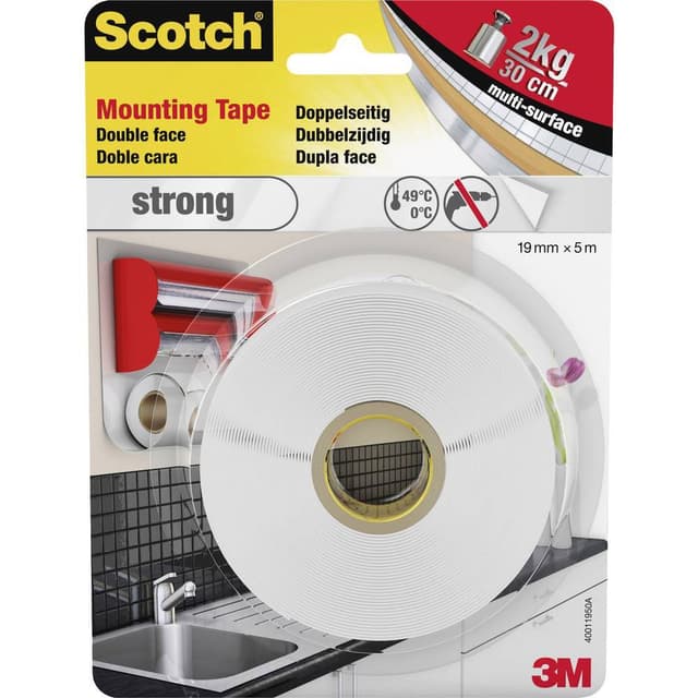 3M Scotch 40011950 Monteringsband Vit (L x B) 5 m x 19