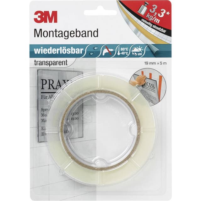 3M PX5011 8899195 Dubbelsidiga tejp Transparent (L x B)