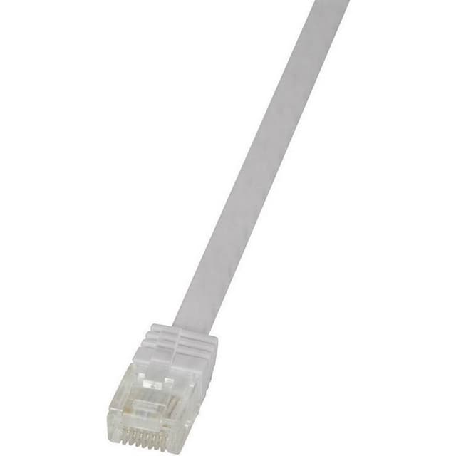 LogiLink CF2011U RJ45 Nätverkkabel, Patchkabel CAT 6 U/UTP 25.00 cm Vit Högflexibel 1 st