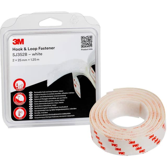 Kardborreband för fastlimning (L x B) 1.25 m x 25 mm