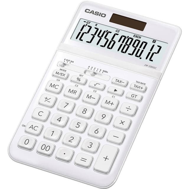 Casio JW-200SC Bordsräknare Vit Display (ställen): 12