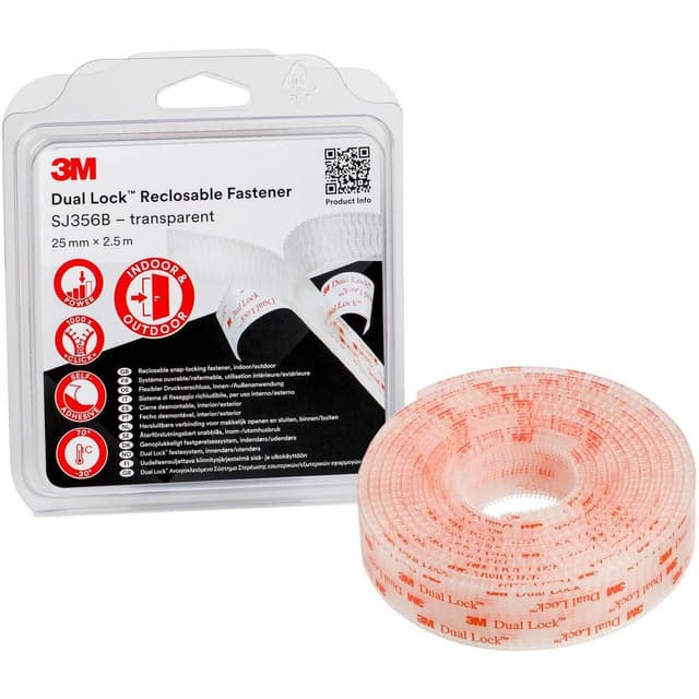 Kardborreband för fastlimning (L x B) 2.5 m x 25 mm
