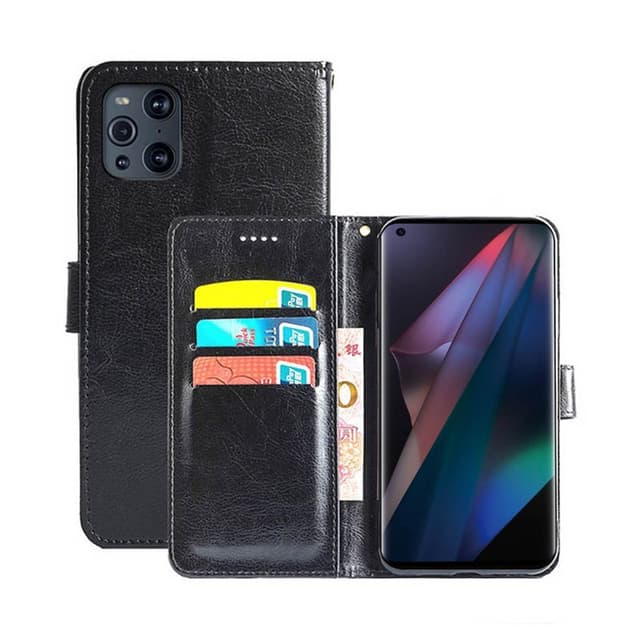 Lompakkokotelo 3-kortti Oppo Find X3 Pro 5G  - musta