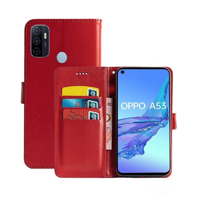 Lommebokdeksel 3-kort Oppo A53 4G  - RØD