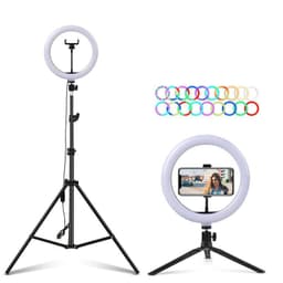 LED RGB Ring Light 30cm diameter med mobilhållare med tripod och golvstativ 5 steg dimbar 19 ljusläge selfie lampa ring lampa ring ljus