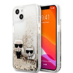 Karl Lagerfeld iPhone 13 Mini Kuori Liquid Glitter Kulta