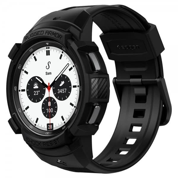 Spigen Samsung Galaxy Watch 4 Classic 42mm Skal med armband Rugged Armor Pro Svart