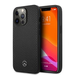 Mercedes Benz iPhone 13 Pro Max Kuori Logo Perforoitu Musta