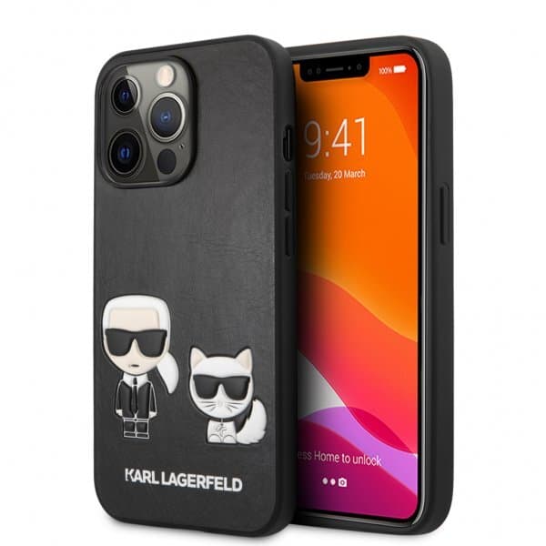Karl Lagerfeld iPhone 13 Pro Skal Karl & Choupette Embossed Svart