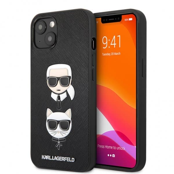 Karl Lagerfeld iPhone 13 Mini Cover Saffiano Sort