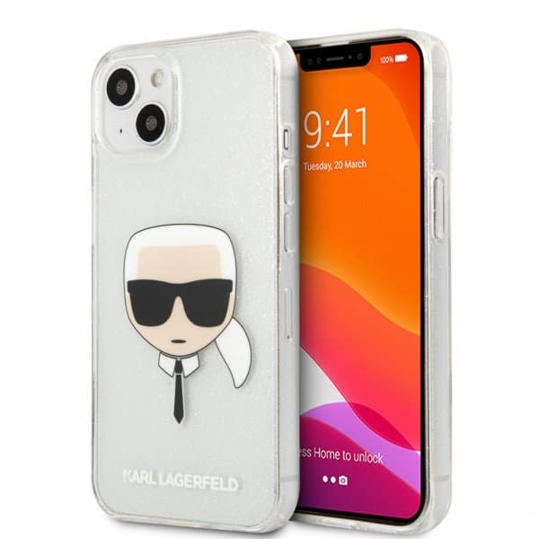 Karl Lagerfeld iPhone 13 Mini Skal Full Glitter Silver
